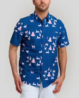 The Llama Men's Button Down | Navy