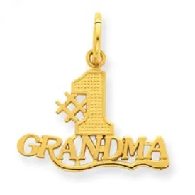 #1 Grandma Charm in 14k Gold