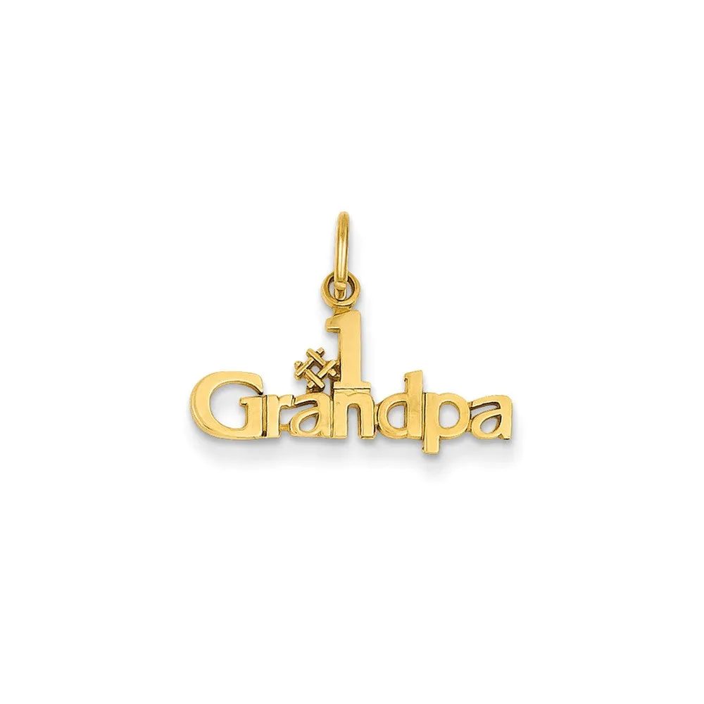 #1 Grandpa Charm in 14k Gold