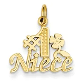 #1 Niece Charm in 14k Gold