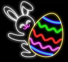 3 FT X 3 FT Multicolor LED Bunny