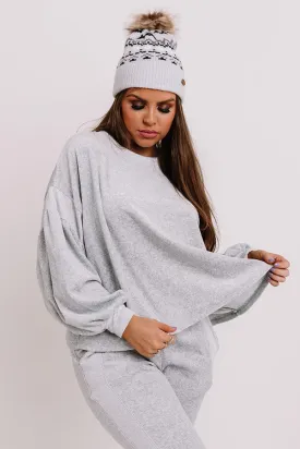 Across Campus Velour Sweatshirt In Grey