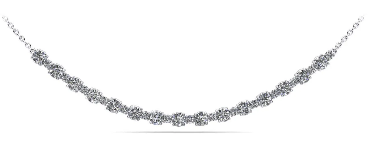 Alternating Diamond Tennis Lab-Grown Diamond Necklace with 2.73 ct.(finished) 2mm, 3.6mm