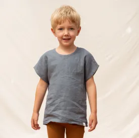 Arlo Linen T-Shirt - Storm Blue (2-10y)