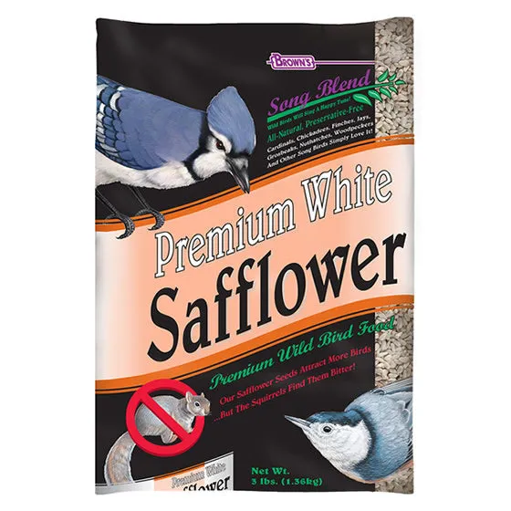 Brown's Premium White Safflower Wild Bird Seed, 3-lb bag