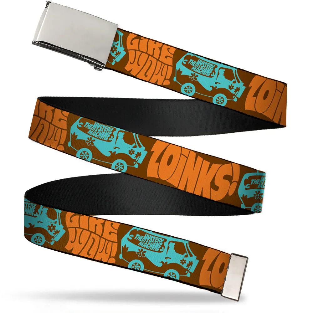 Chrome Buckle Web Belt - ZOINKS! & The Mystery Machine Webbing by Buckle-Down