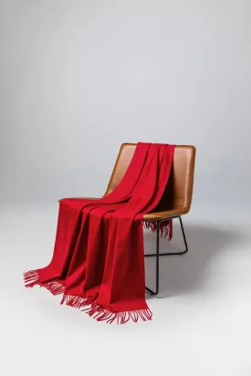 Classic Red Cashmere Throw