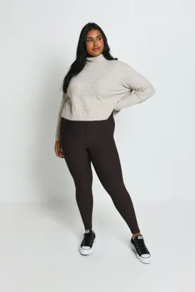 Curve Winter Everyday High Waisted Leggings - Espresso Brown