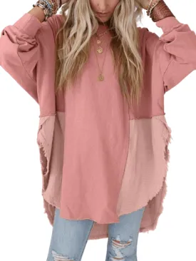 Curved Hem Dolman Sleeve Top