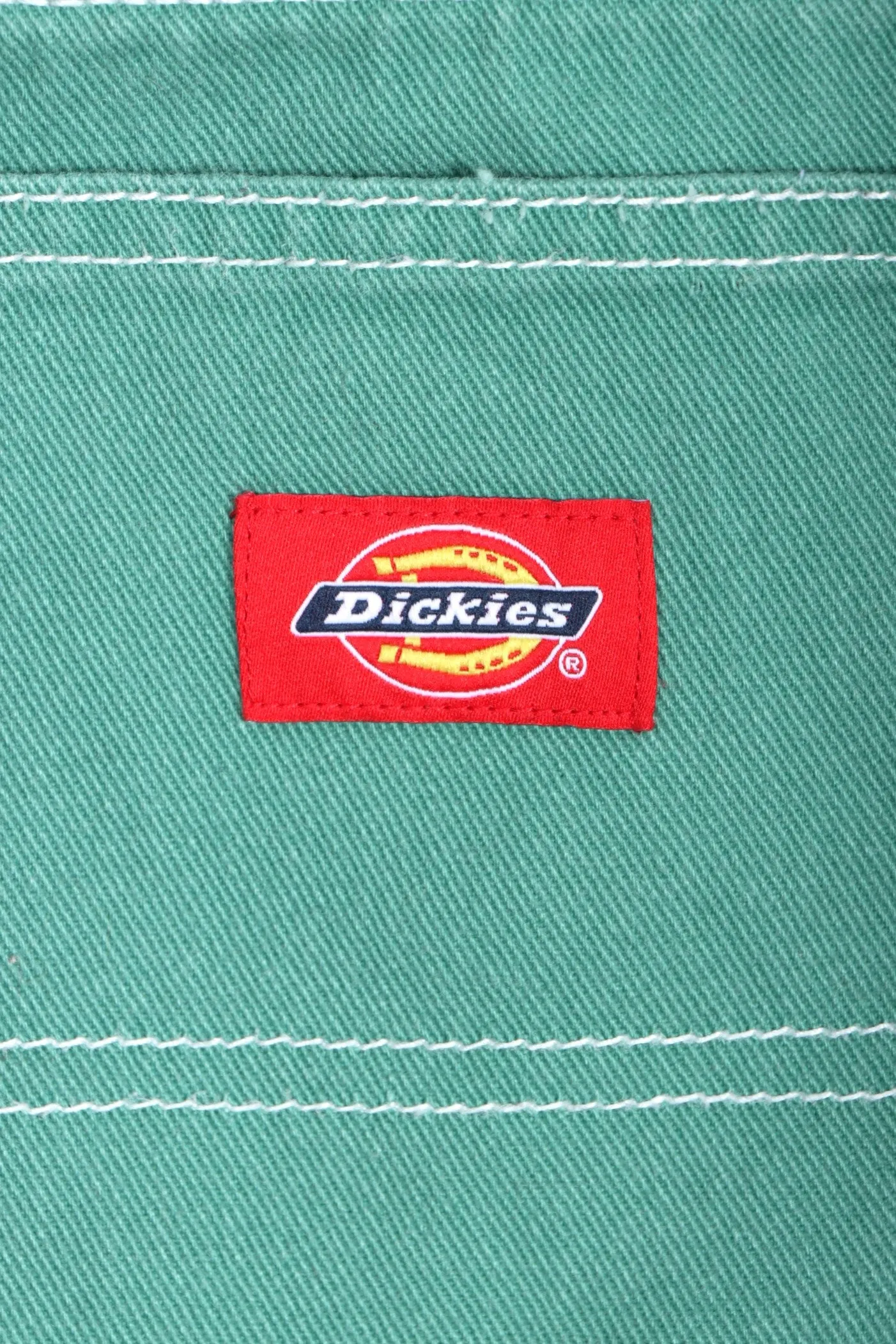 DICKIES Green Denim Contrast Stitch Carpenter Pants (M)