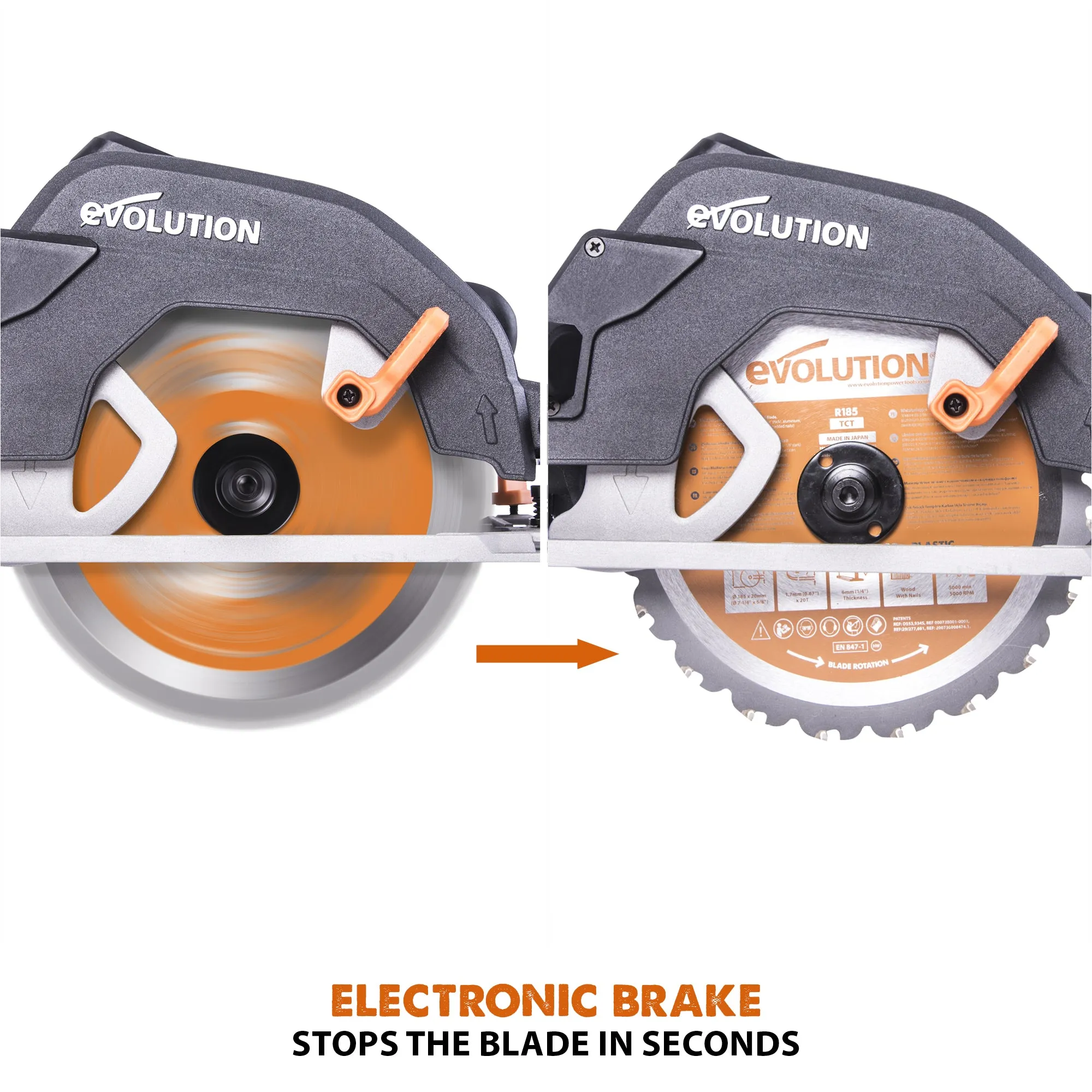 Evolution R185CCS: Multi-Material Cutting Circular Saw 7-1/4 in. Blade