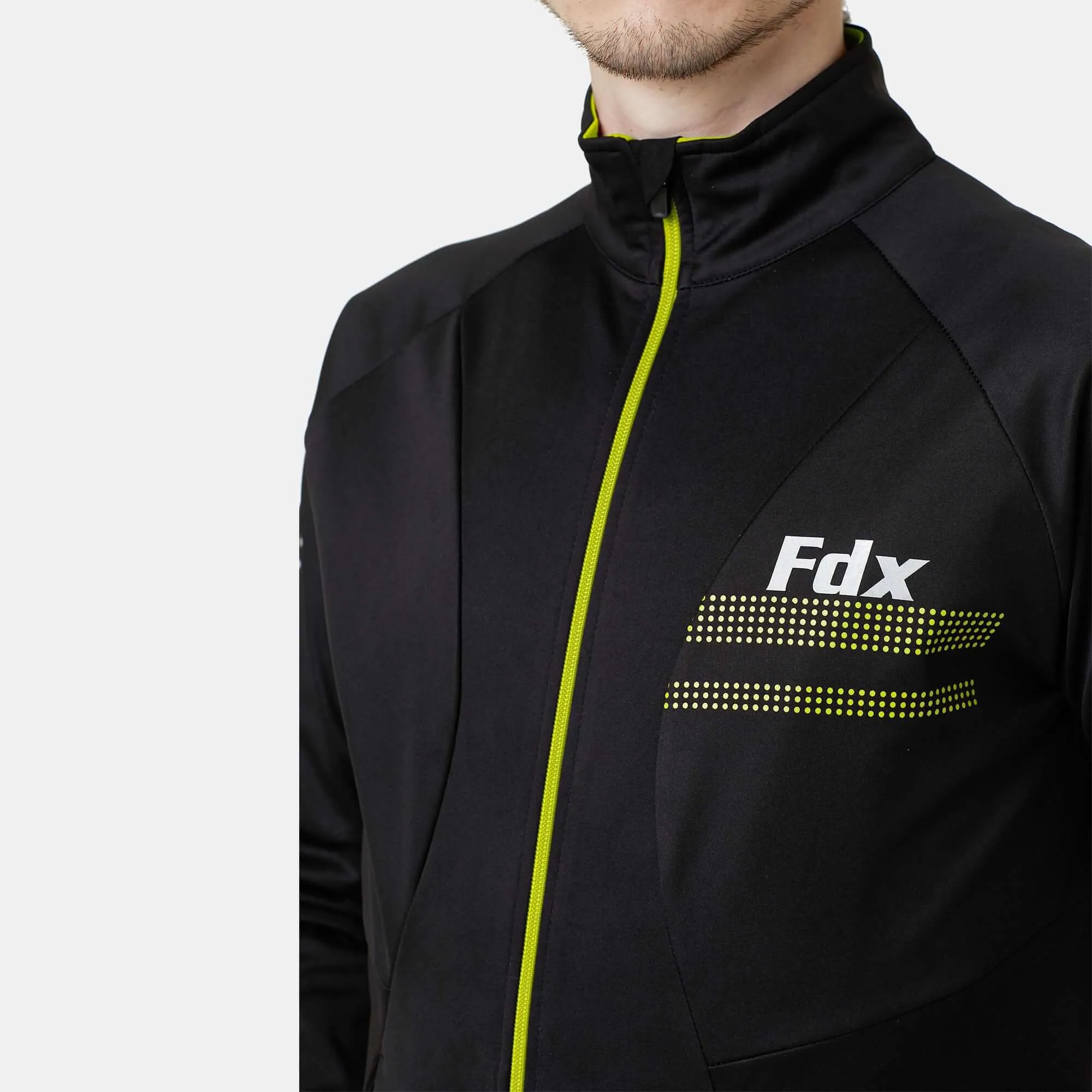 Fdx Arch Softshell Men's & Boy's Fluorescent Yellow Windproof & Water Resistant Cycling Jacket