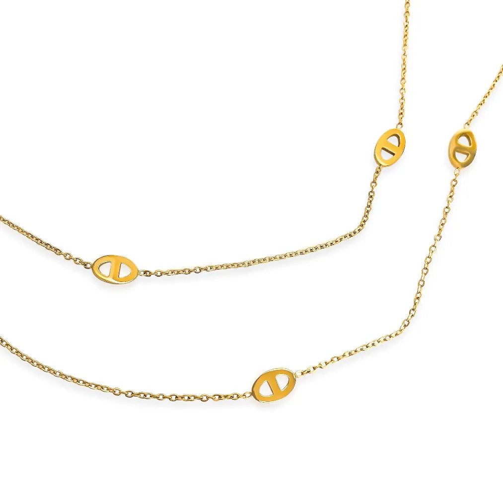 Gold Water Resistant Mariner Chain Necklace