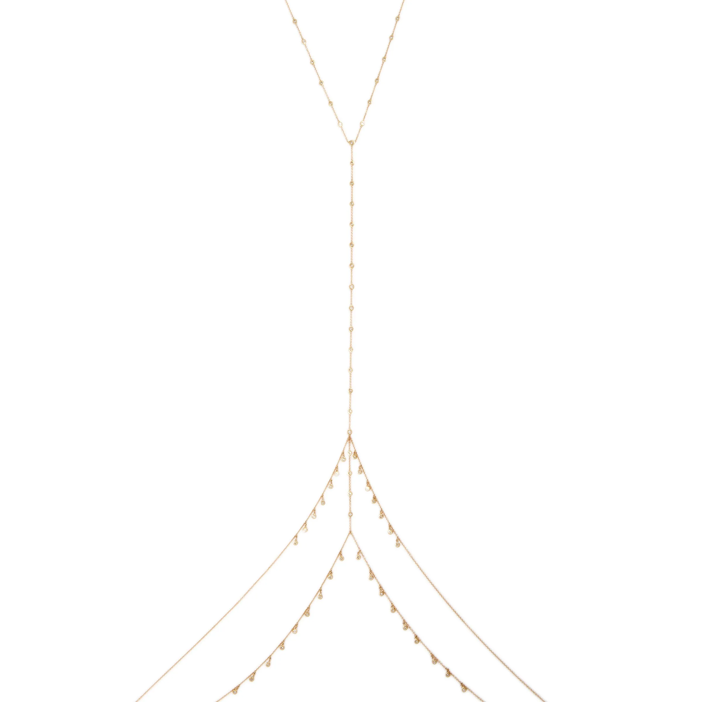 HIGH NECK DOUBLE ROW DIAMOND SHAKER BODYCHAIN