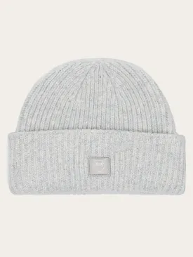 Low wool rib beanie - Grey Melange