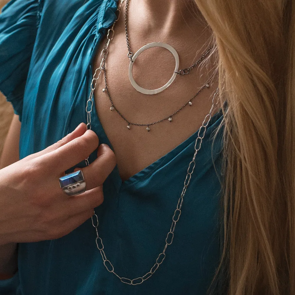 Magic Beans Layering Chain Necklace in Silver