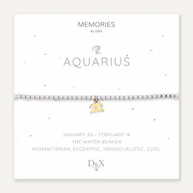 Memories: "AQUARIUS" | The Water Bearer Bracelet | White Gold & 18K Gold-Plated