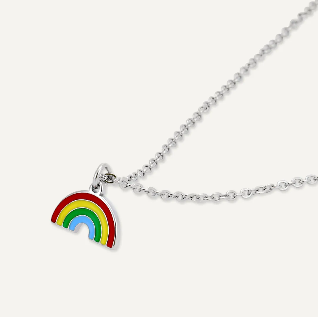 Memories: "RAINBOWS" | Rainbow Necklace | White Gold-Plated | Multi-Colour