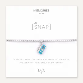 Memories: "SNAP" | Camera Bracelet | White Gold-Plated | Multi-Colour