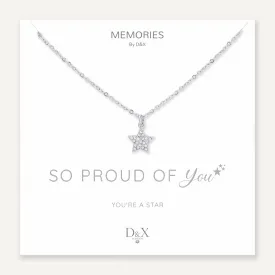 Memories: "SO PROUD OF YOU" | Star Necklace | White Gold-Plated