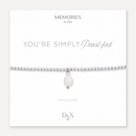 Memories: "YOU'RE SIMPLY PEARL-FECT" | Pearl Bracelet | White Gold-Plated