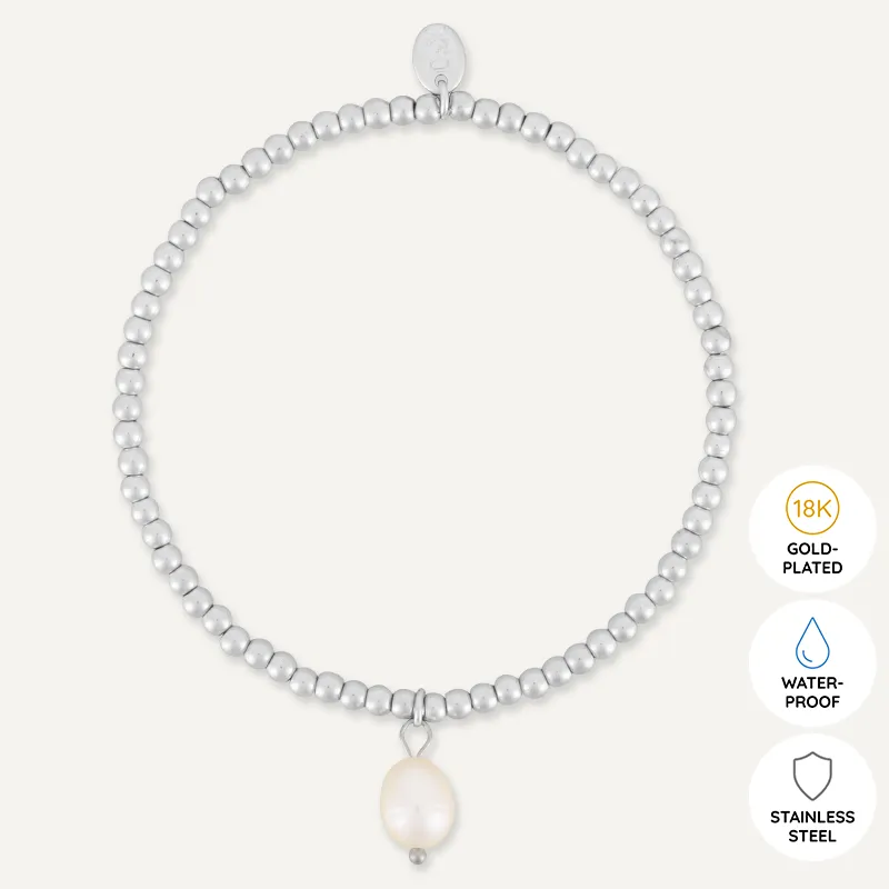 Memories: "YOU'RE SIMPLY PEARL-FECT" | Pearl Bracelet | White Gold-Plated