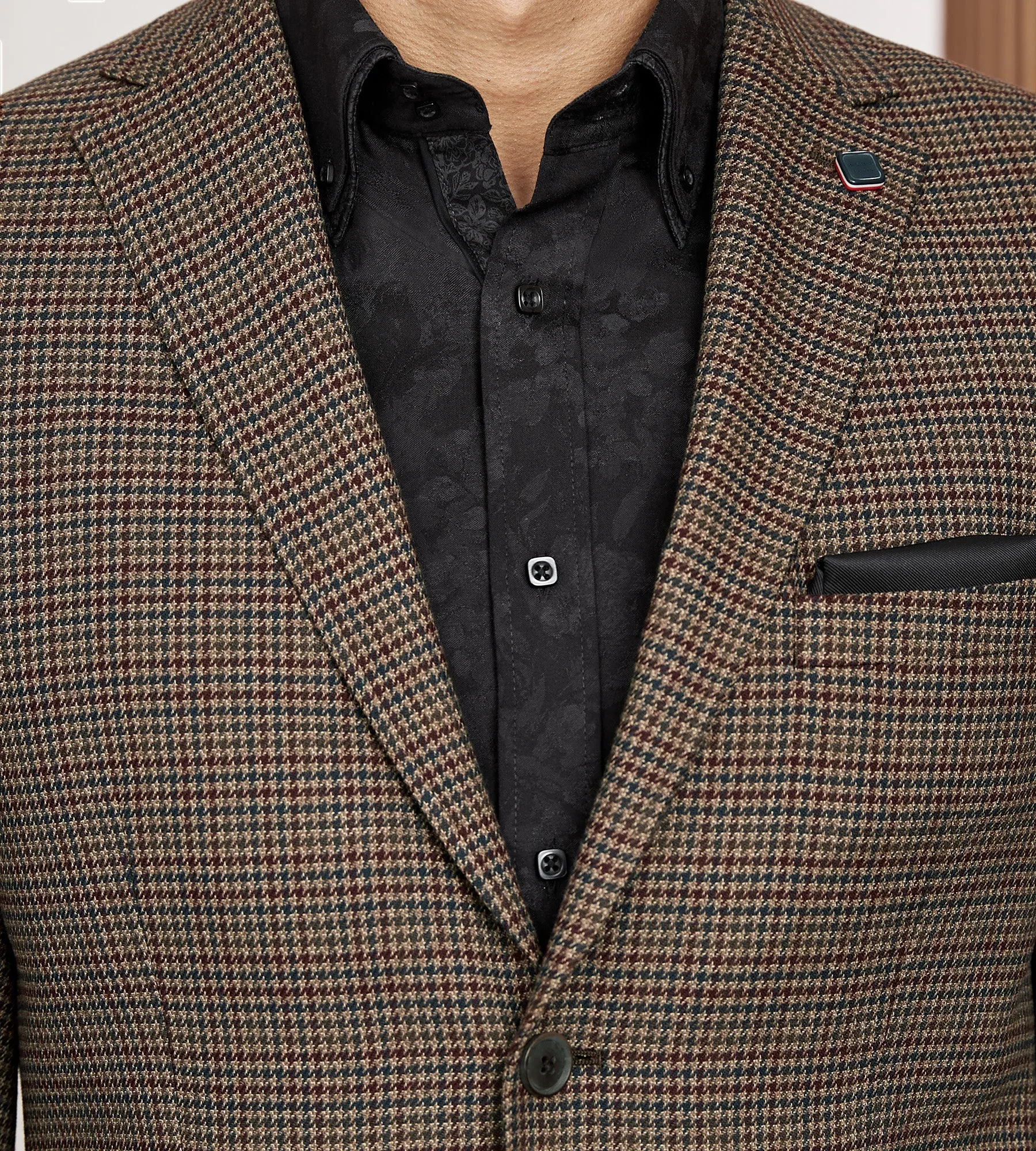 Modern Fit Woven Multi Houndstooth Sport Jacket