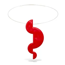 Proportions II - collar necklace with enamel - red