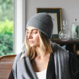 Saga Cashmere Beanie - Ash