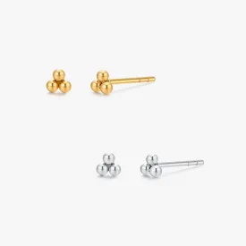 Trio Triangle Beads Stud