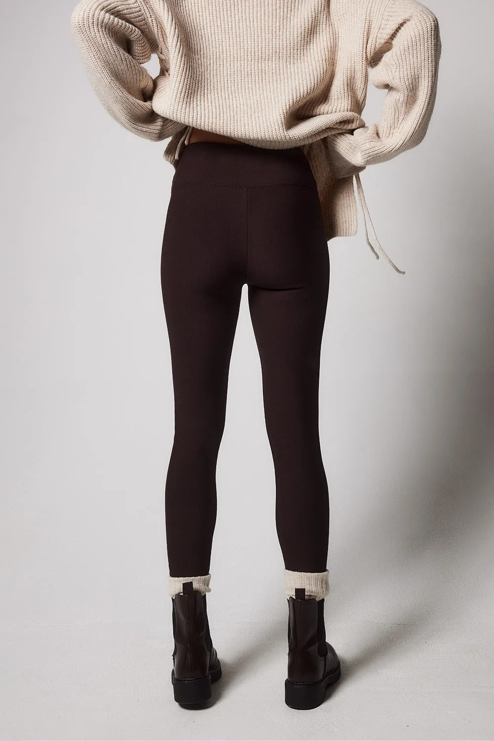 Winter Everyday High Waisted Leggings - Espresso Brown