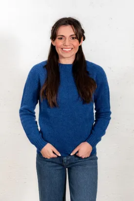 Womens Seamless Saddle Shoulder Shetland Jumper - Cobalt Blue