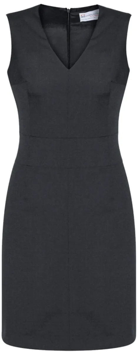 WOMENS SLEEVELESS WOOL BLEND V NECK DRESS   34021