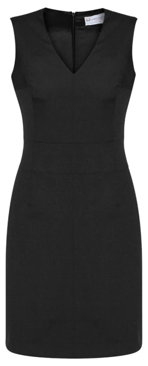 WOMENS SLEEVELESS WOOL BLEND V NECK DRESS   34021