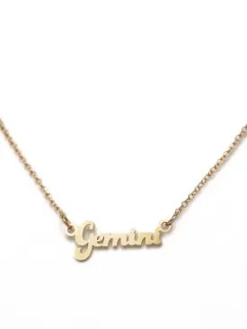 Zodiac Nameplate Necklace